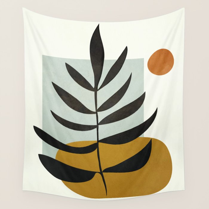 Soft Abstract Large Leaf Wall Tapestry Gallery Image 4