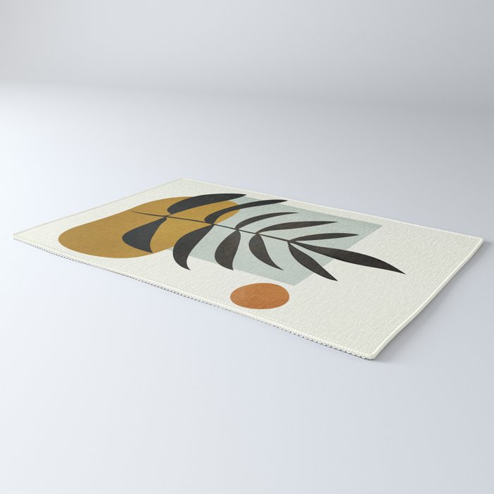 Soft Abstract Large Leaf Rug Gallery Image 3