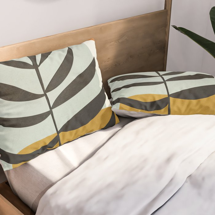 Soft Abstract Large Leaf Pillow Sham Gallery Image 2