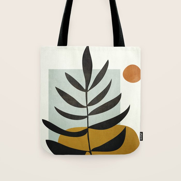 Soft Abstract Large Leaf Tote Bag Gallery Image 1
