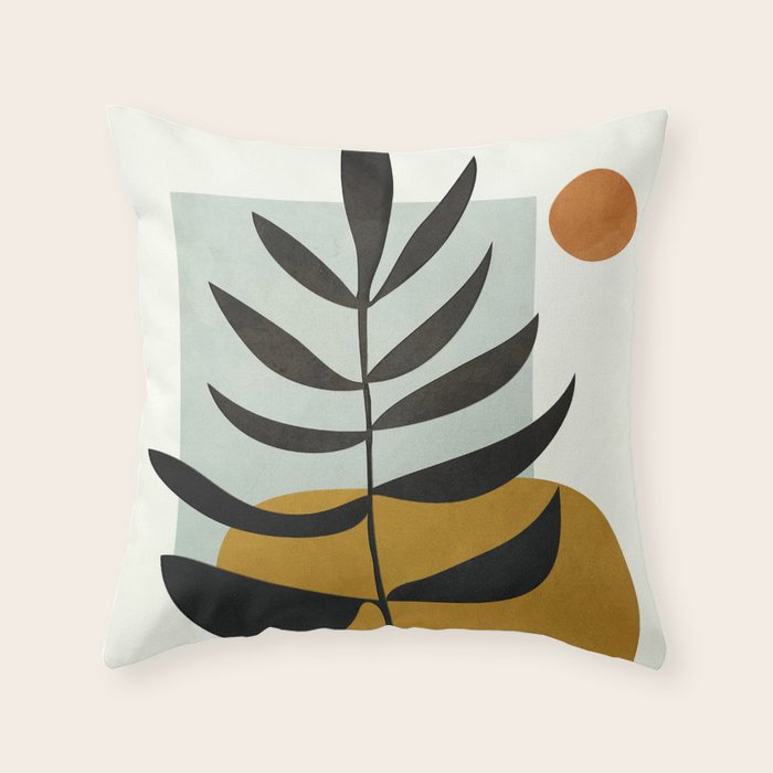 Soft Abstract Large Leaf Throw Pillow Gallery Image 6