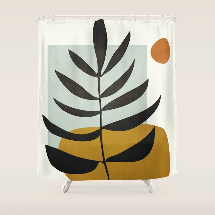 Soft Abstract Large Leaf Shower Curtain Gallery Image 1