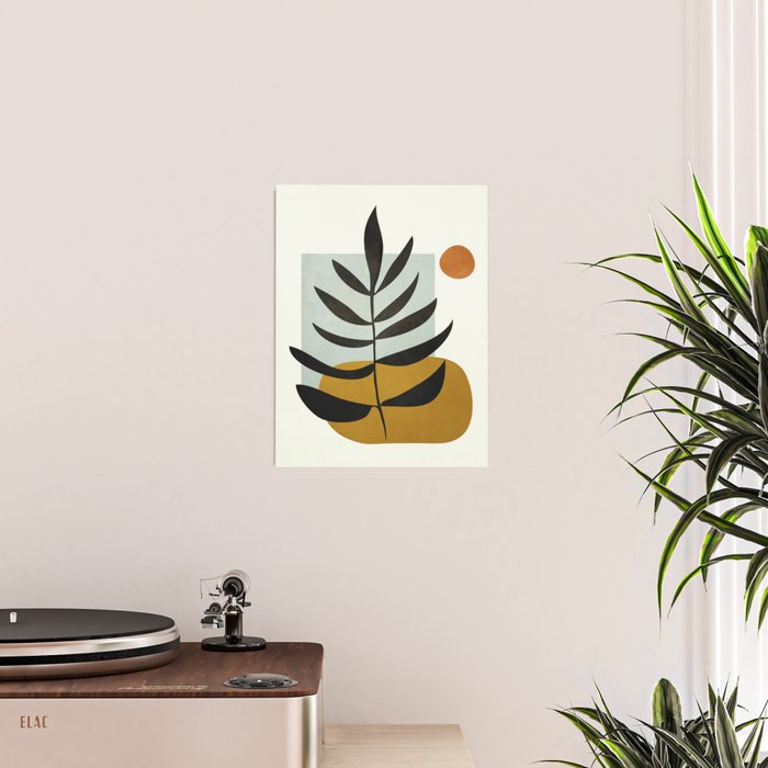 Soft Abstract Large Leaf Poster Gallery Image 2