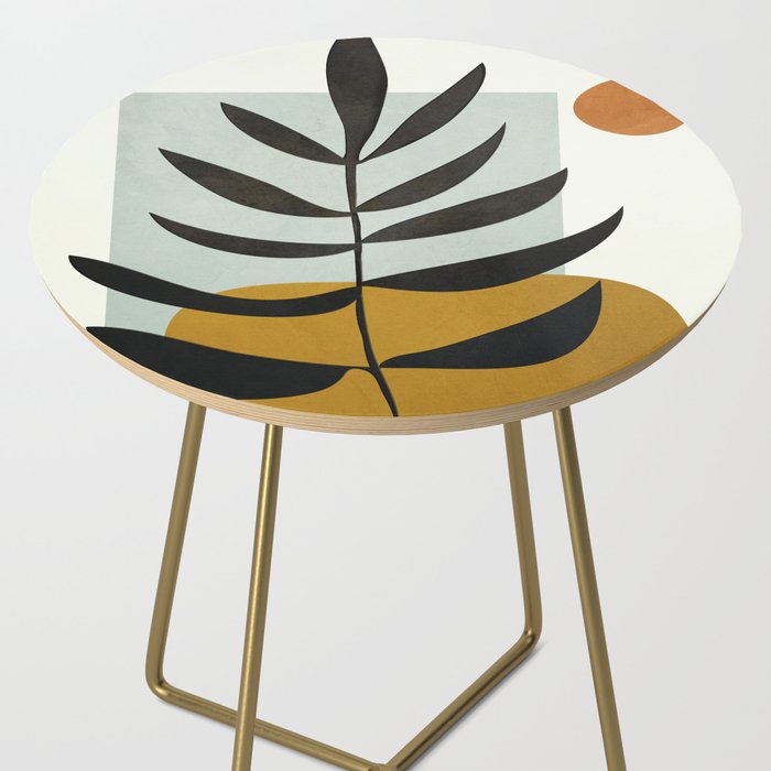 Soft Abstract Large Leaf Side Table Gallery Image 2