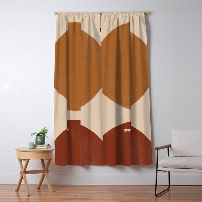 Burnt Orange Sun, New Boho Window Curtain Gallery Image 1