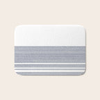 Organic Stripes in Navy Blue and White Bath Mat Gallery Image 1