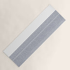 Organic Stripes in Navy Blue and White Yoga Mat Gallery Image 1