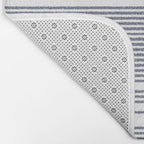 Organic Stripes in Navy Blue and White Bath Mat Gallery Image 2