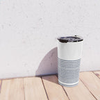 Organic Stripes in Navy Blue and White Travel Mug Gallery Image 4