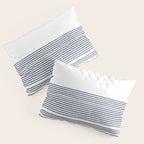 Organic Stripes in Navy Blue and White Pillow Sham Gallery Image 3
