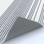 Organic Stripes in Navy Blue and White Rug Gallery Image 4