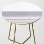 Organic Stripes in Navy Blue and White Side Table Gallery Image 2