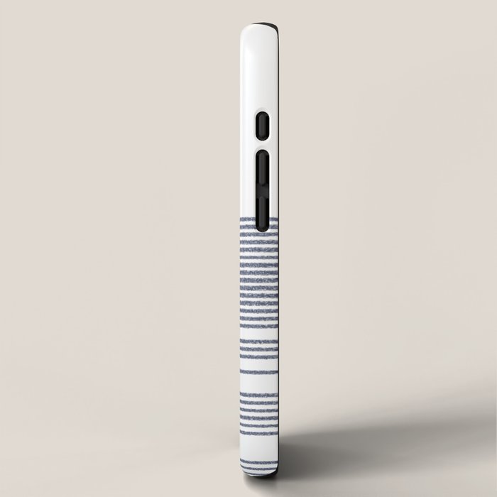 Organic Stripes in Navy Blue and White iPhone Case Gallery Image 2