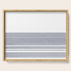 Organic Stripes in Navy Blue and White Serving Tray Gallery Image 1