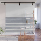 Organic Stripes in Navy Blue and White Wall Mural Gallery Image 1