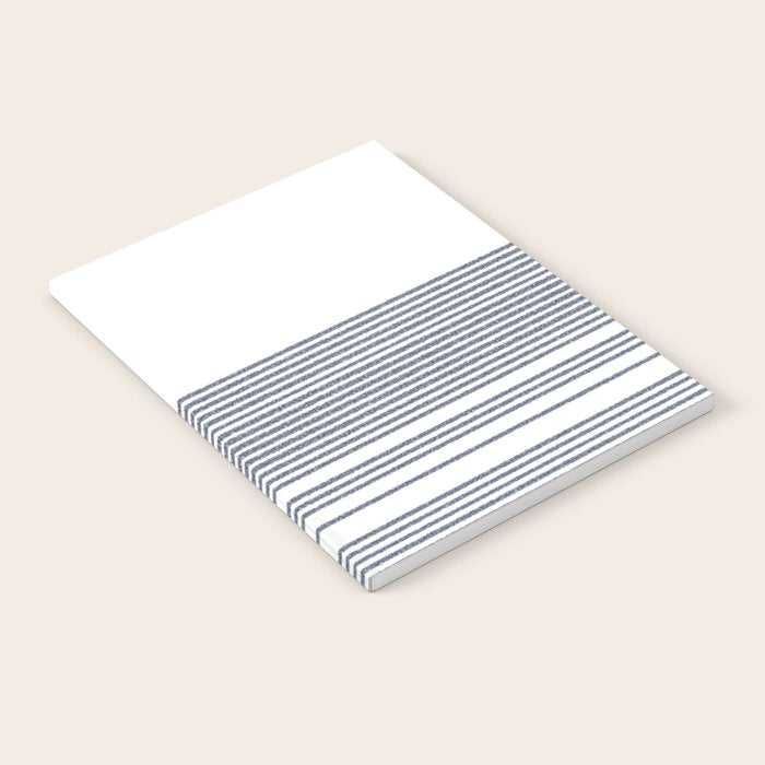 Organic Stripes in Navy Blue and White Notebook Gallery Image 1