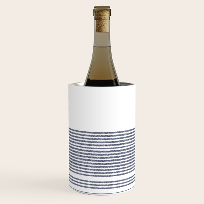 Organic Stripes in Navy Blue and White Wine Chiller Gallery Image 3