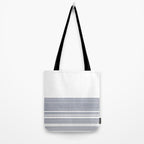 Organic Stripes in Navy Blue and White Tote Bag Gallery Image 2