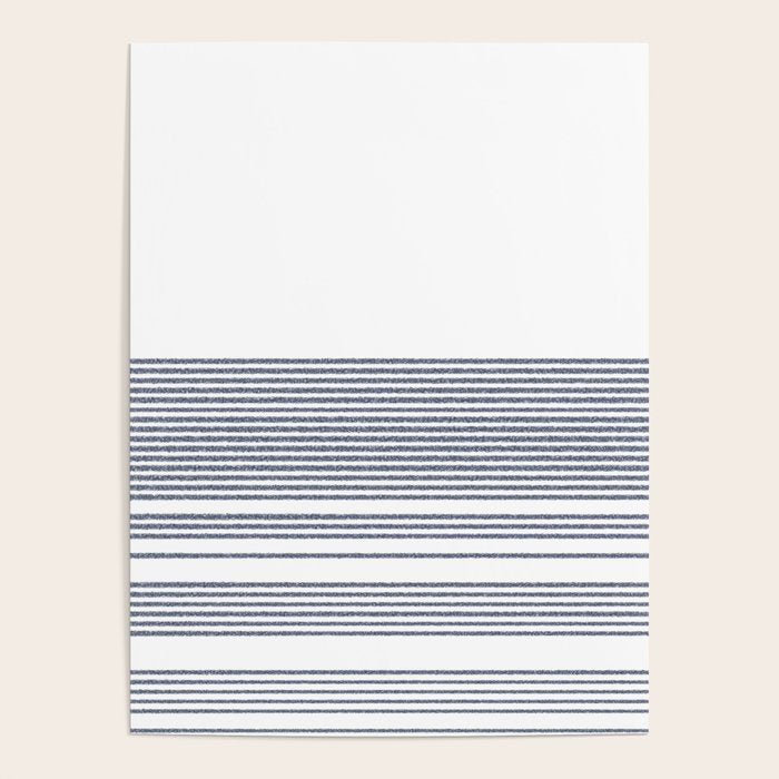 Organic Stripes in Navy Blue and White Poster Gallery Image 4