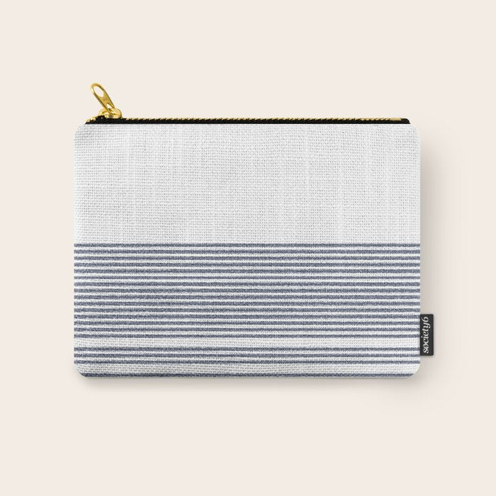 Organic Stripes in Navy Blue and White Carry All Pouch Gallery Image 1