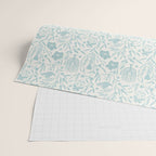 Hanukkah Toile Blue and Cream Menorah Dreidels Peace Dove Botanicals and Olive Branch Wrapping Paper Gallery Image 2