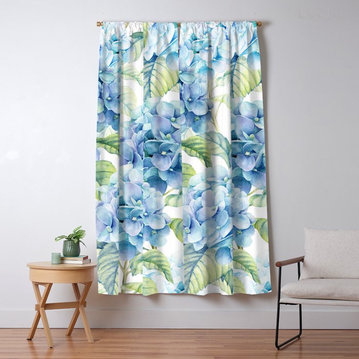 Blue Hydrangea Window Curtain Gallery Image 5