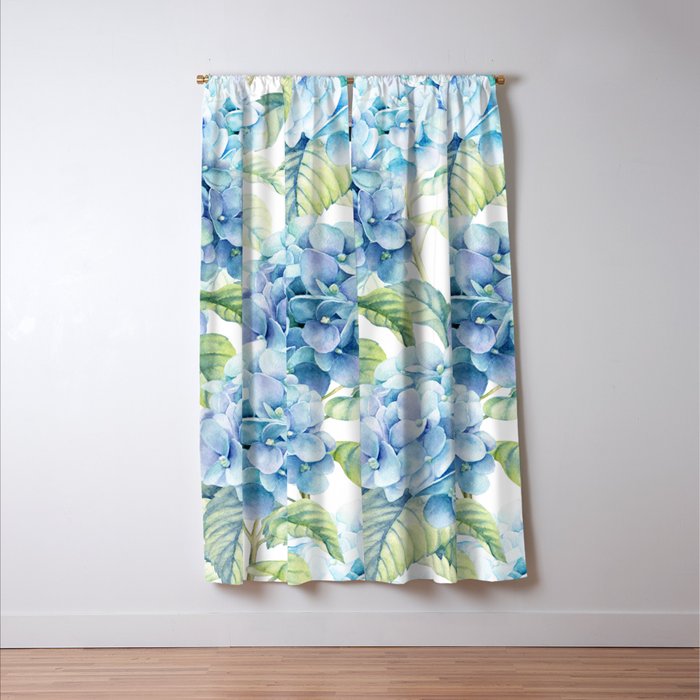 Blue Hydrangea Window Curtain Gallery Image 3