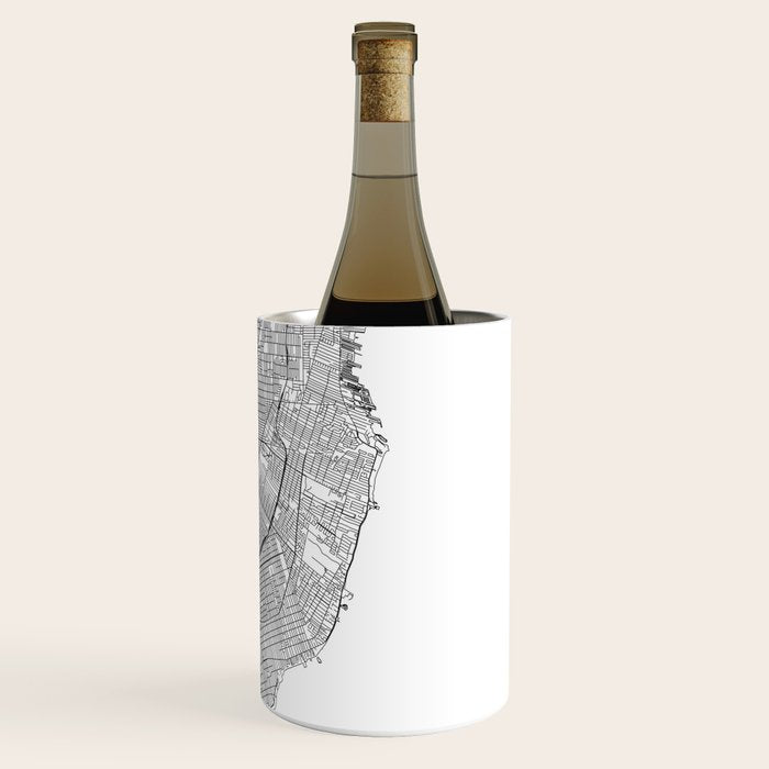 Detroit White Map Wine Chiller Gallery Image 3