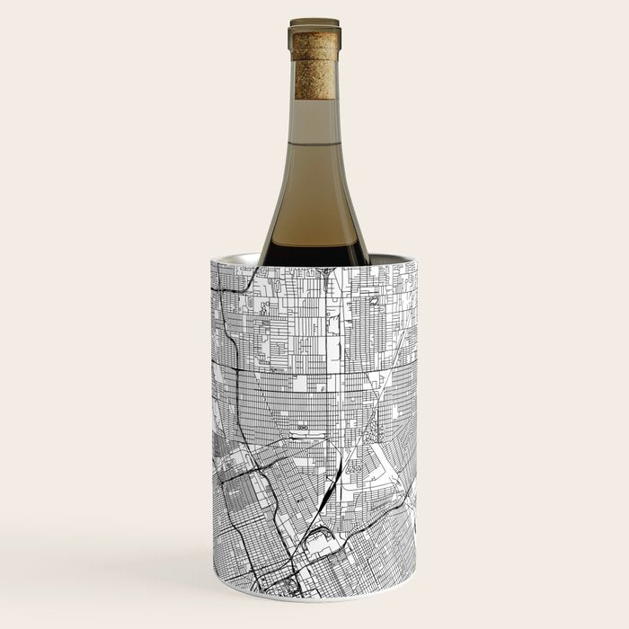 Detroit White Map Wine Chiller Gallery Image 2