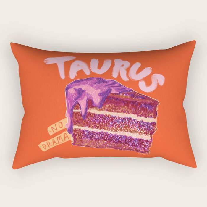 Taurus Birthday Cake in Burnt Orange Rectangular Pillow Gallery Image 2