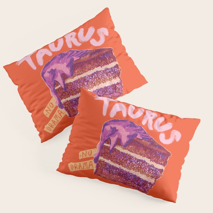 Taurus Birthday Cake in Burnt Orange Pillow Sham Gallery Image 3