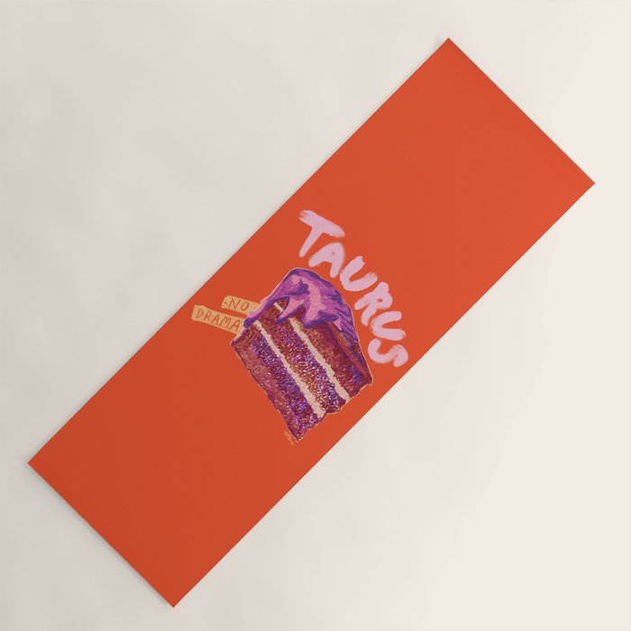 Taurus Birthday Cake in Burnt Orange Yoga Mat Gallery Image 1