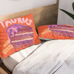 Taurus Birthday Cake in Burnt Orange Pillow Sham Gallery Image 2