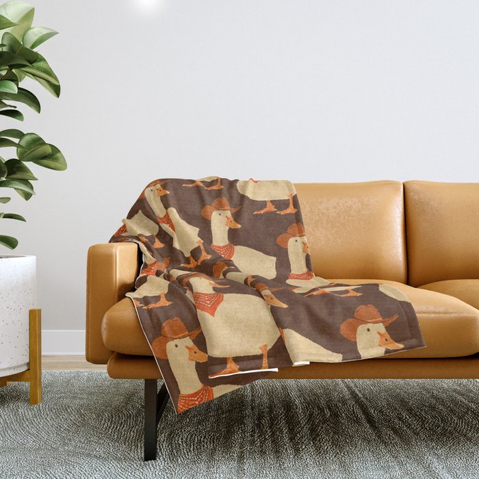 Bo The Cowboy Duck Throw Blanket Gallery Image 1