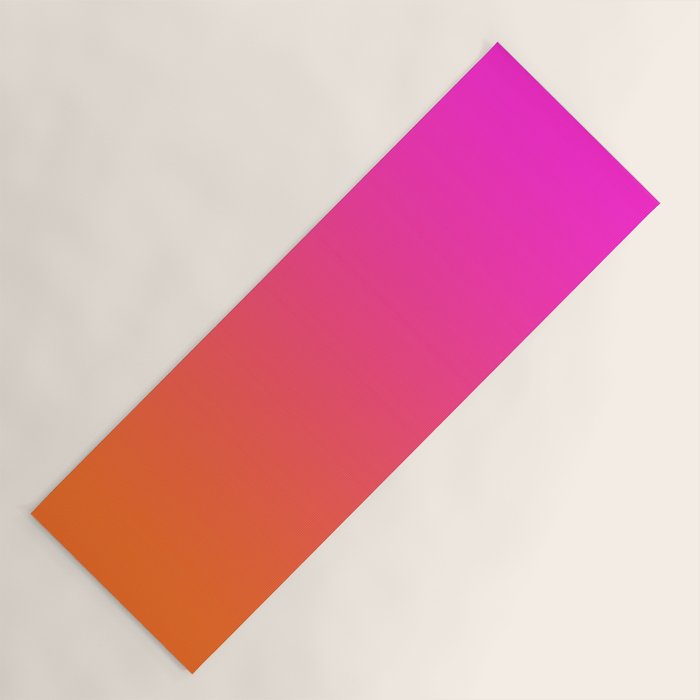 Hot Magenta Pink and Orange Trendy Ombre Yoga Mat Gallery Image 1
