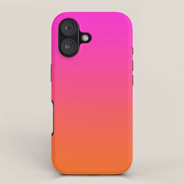 Hot Magenta Pink and Orange Trendy Ombre iPhone Case Gallery Image 1
