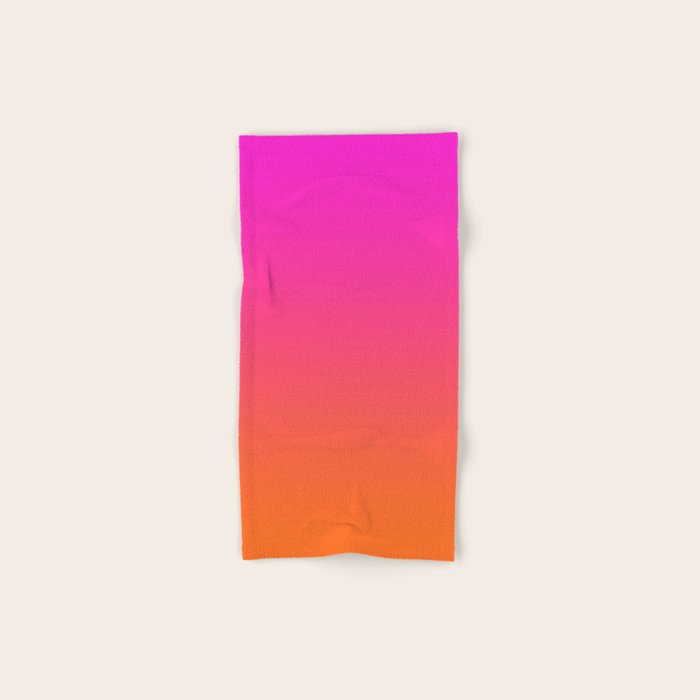 Hot Magenta Pink and Orange Trendy Ombre Bath Towel Gallery Image 1