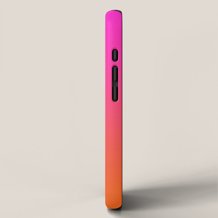 Hot Magenta Pink and Orange Trendy Ombre iPhone Case Gallery Image 2