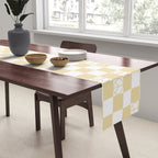 Checkered Peace Sign (Sand Color) Table Runner Gallery Image 2
