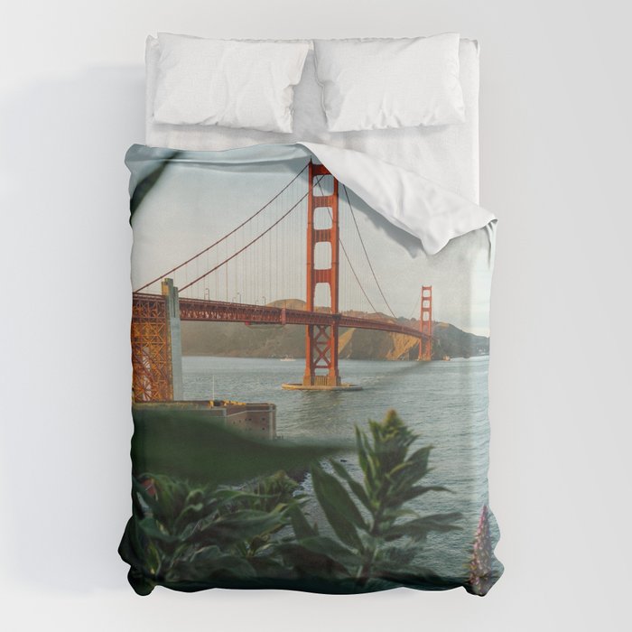 San Francisco Bridge Plant (Color) Duvet Cover Gallery Image 6
