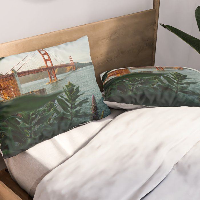 San Francisco Bridge Plant (Color) Pillow Sham Gallery Image 2