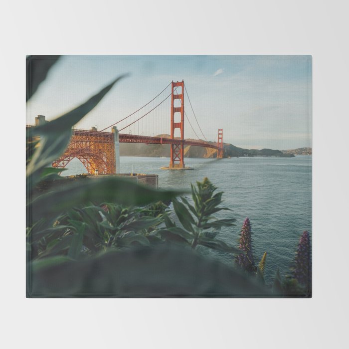 San Francisco Bridge Plant (Color) Throw Blanket Gallery Image 2