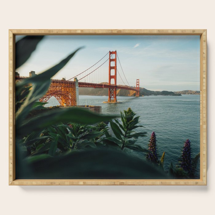 San Francisco Bridge Plant (Color) Serving Tray Gallery Image 1