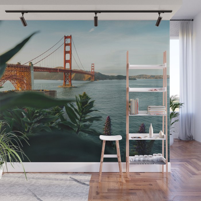 San Francisco Bridge Plant (Color) Wall Mural