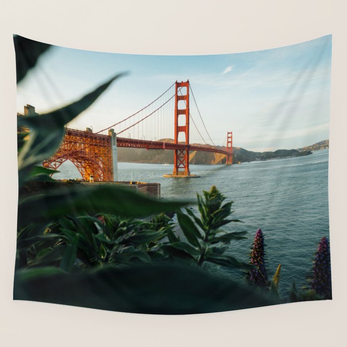 San Francisco Bridge Plant (Color) Wall Tapestry Gallery Image 4