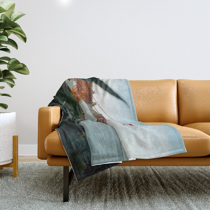San Francisco Bridge Plant (Color) Throw Blanket Gallery Image 1