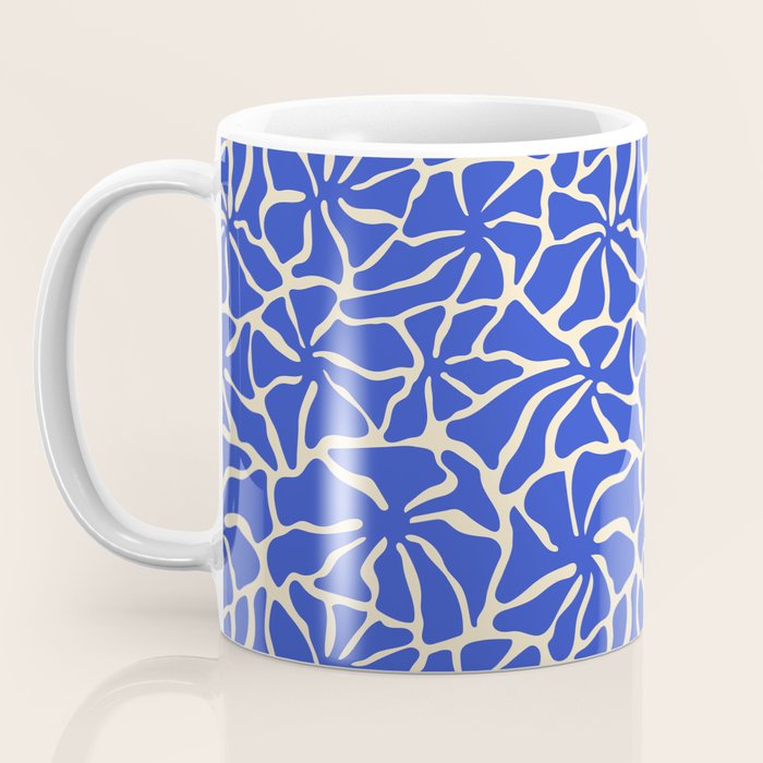 Abstract blue flower pattern Coffee Mug Gallery Image 3