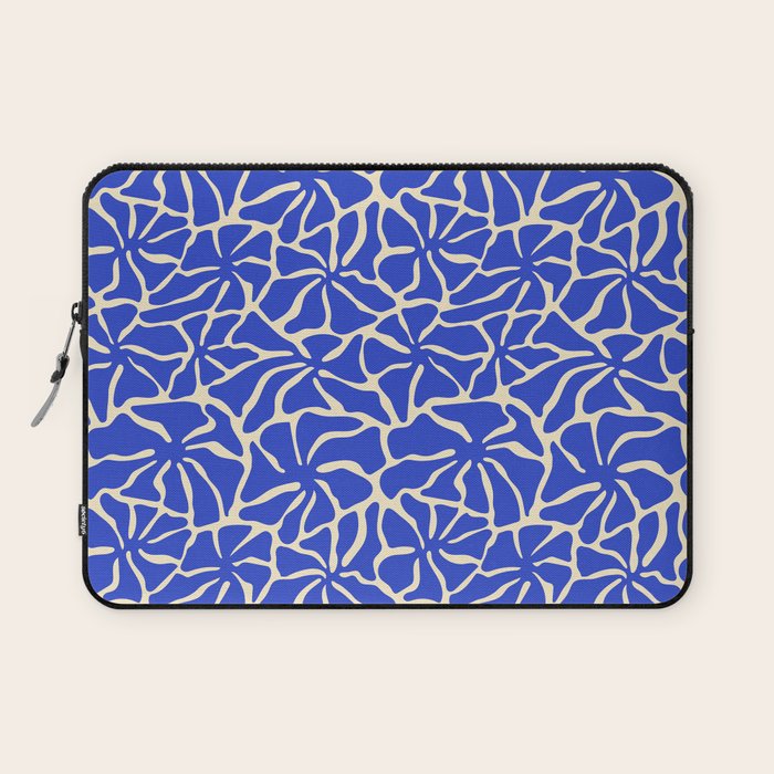 Abstract blue flower pattern Laptop Sleeve Gallery Image 1