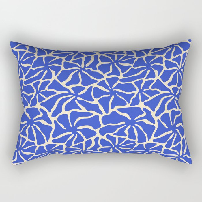 Abstract blue flower pattern Rectangular Pillow Gallery Image 1