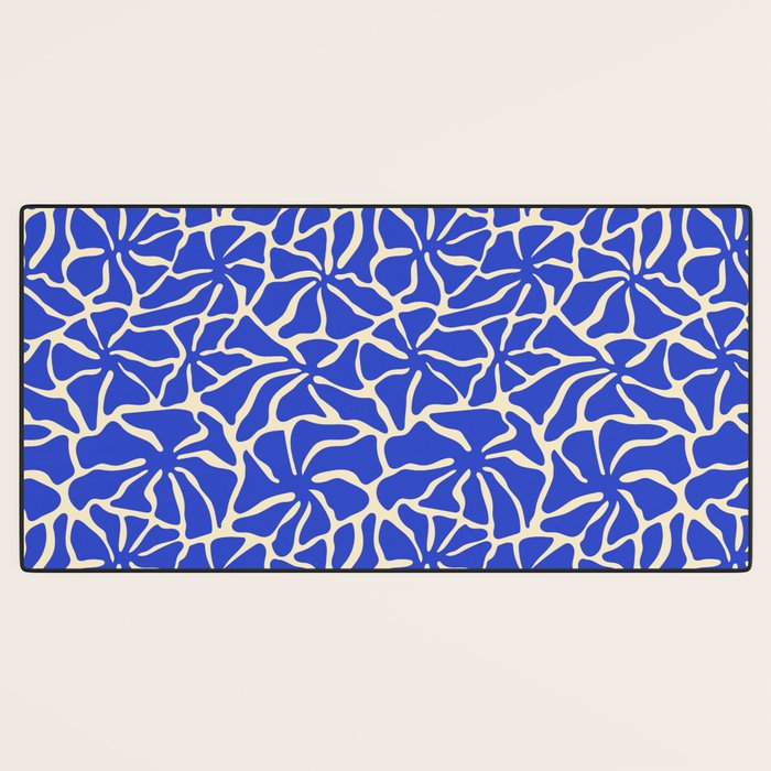 Abstract blue flower pattern Desk Mat Gallery Image 3